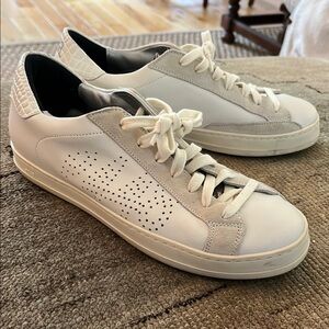 White Leather P448 Sneakers- size 38/8 women